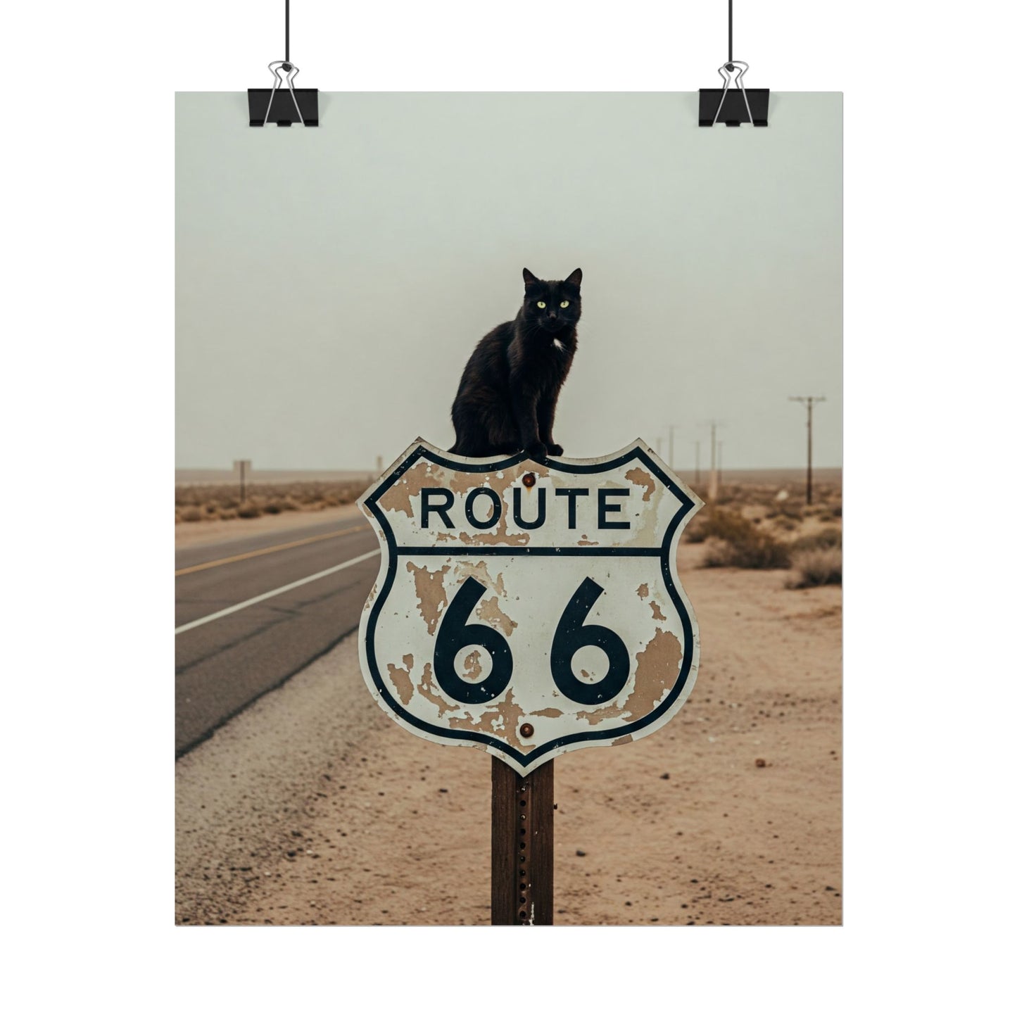Very cool desert Highway 66 Poster - Fun Wall Art for Animal Lovers