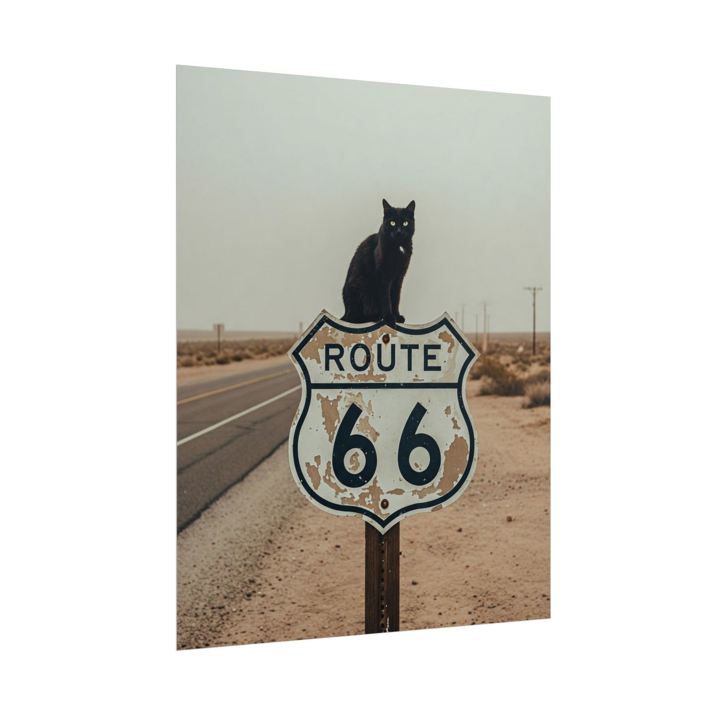 Very cool desert Highway 66 Poster - Fun Wall Art for Animal Lovers