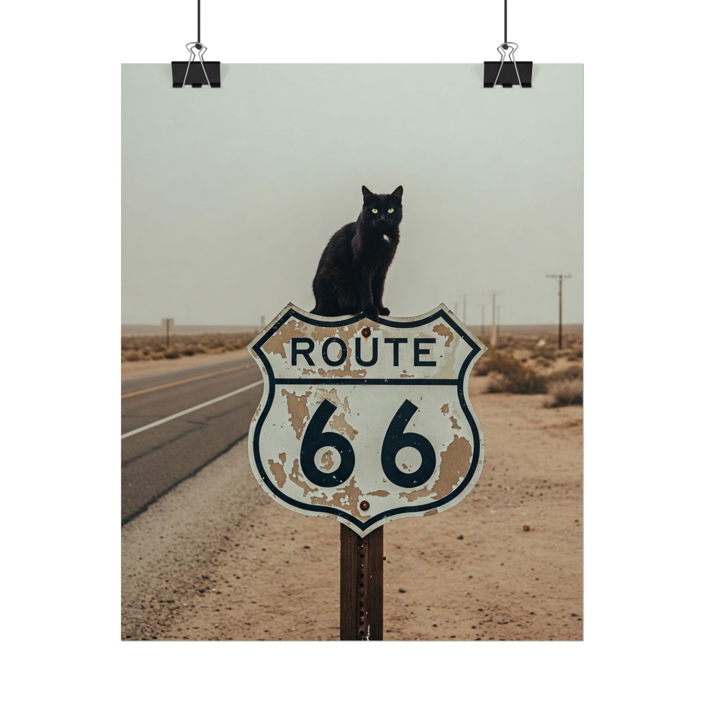Very cool desert Highway 66 Poster - Fun Wall Art for Animal Lovers
