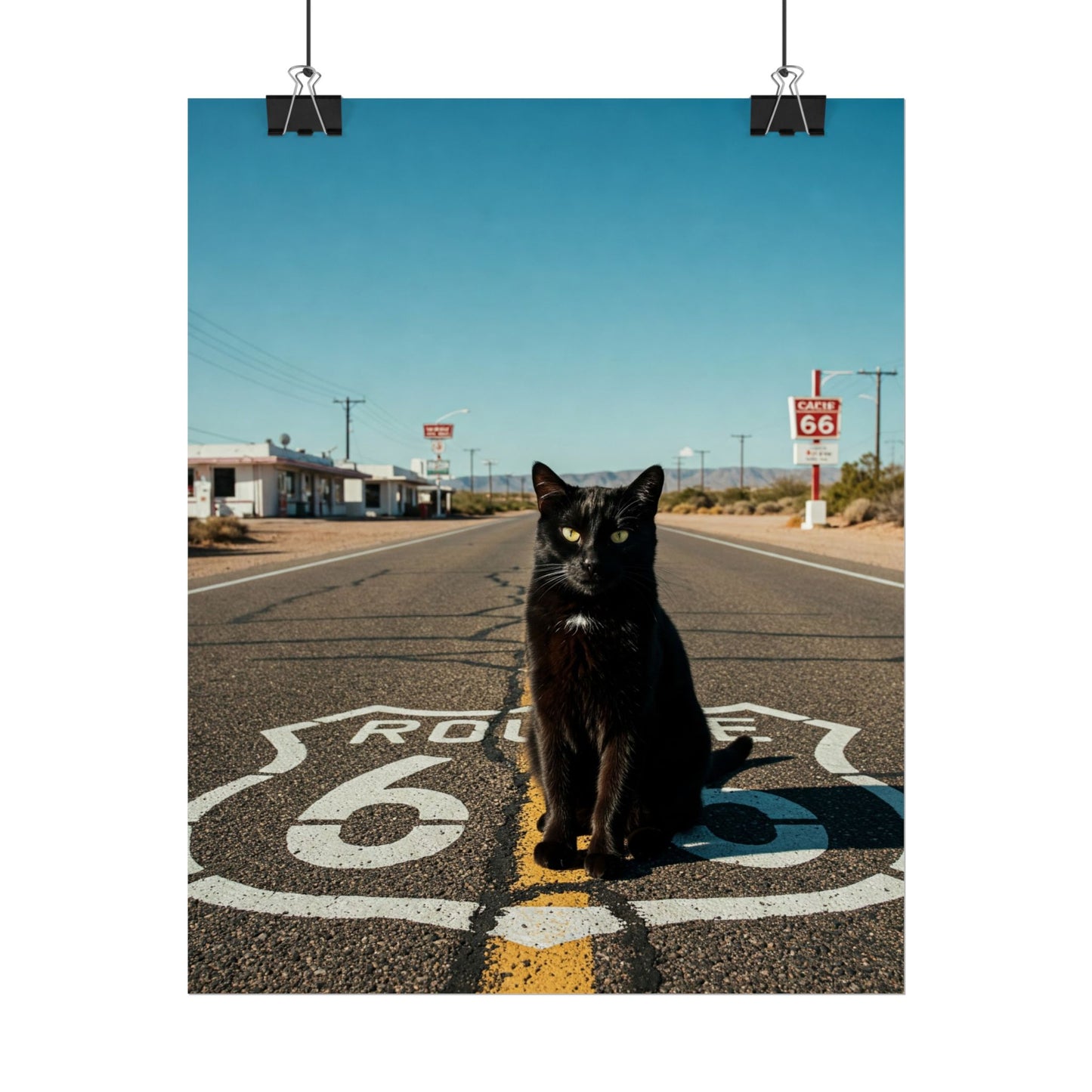Poster: Cat on Highway 66