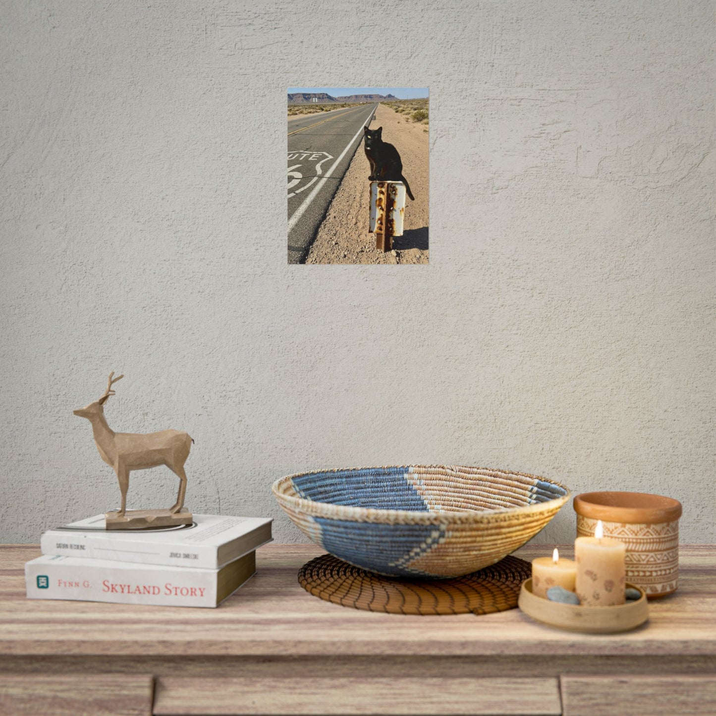Cat on sign rusty Poster - Fun Wall Art for Animal Lovers