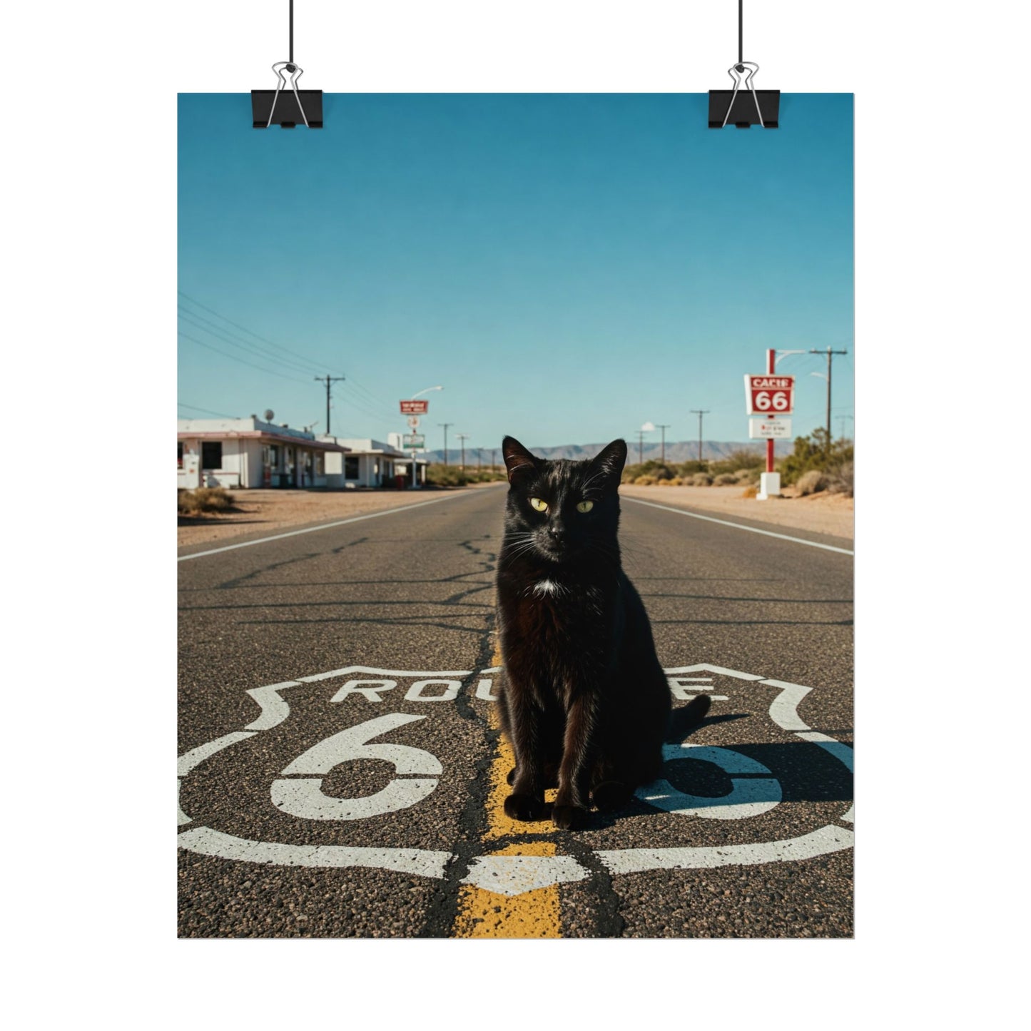 Poster: Cat on Highway 66