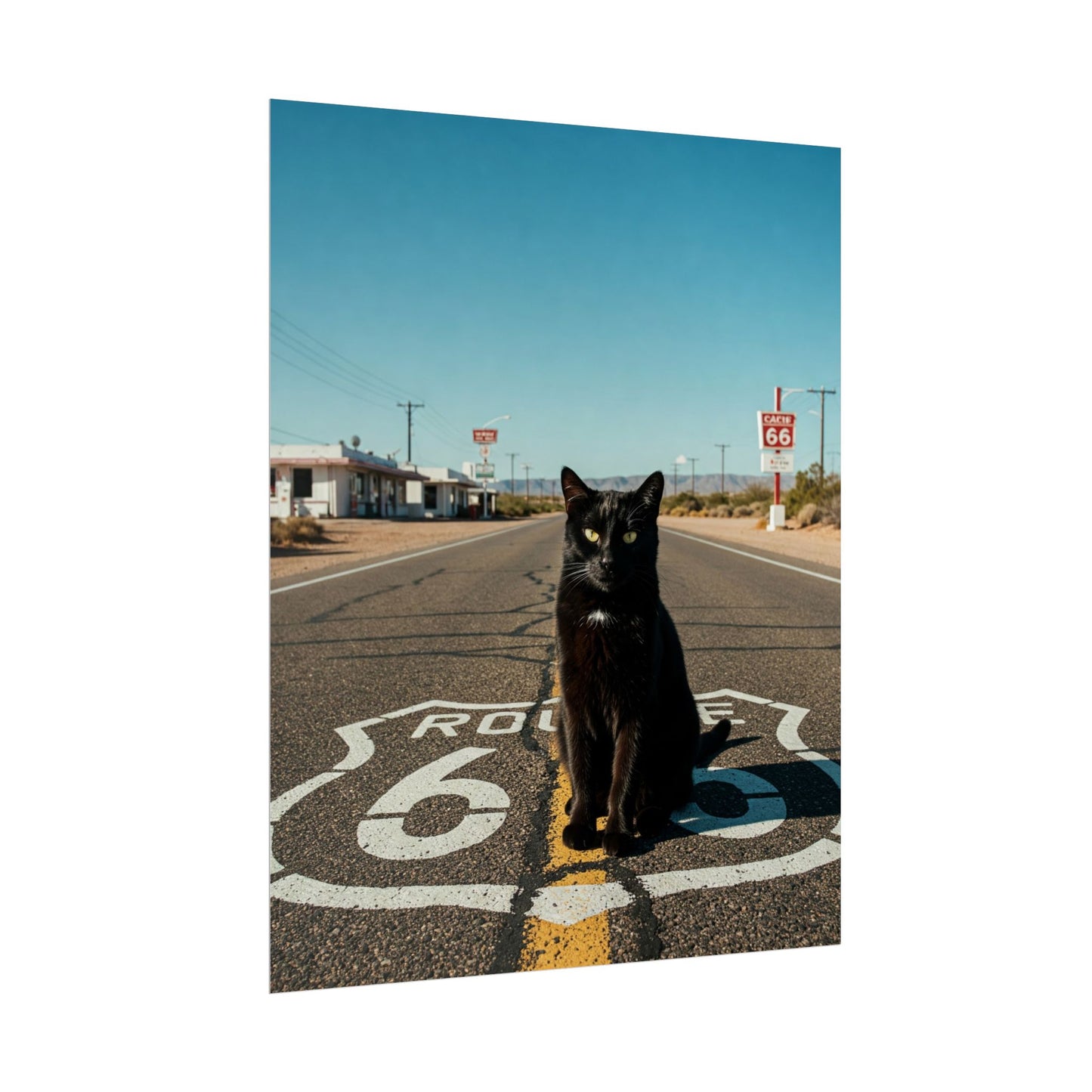 Poster: Cat on Highway 66