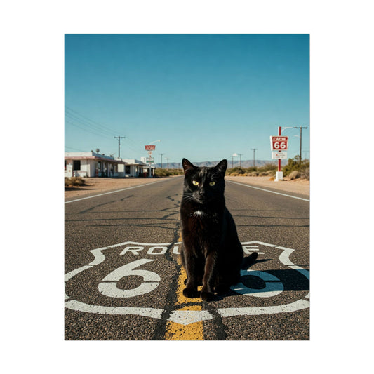 Poster: Cat on Highway 66
