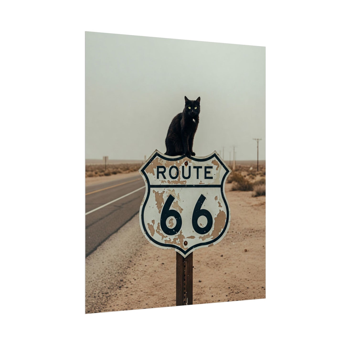 Very cool desert Highway 66 Poster - Fun Wall Art for Animal Lovers