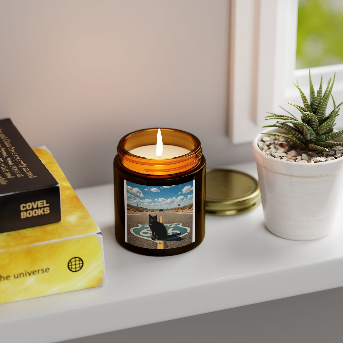 Route 66 Cat Candle