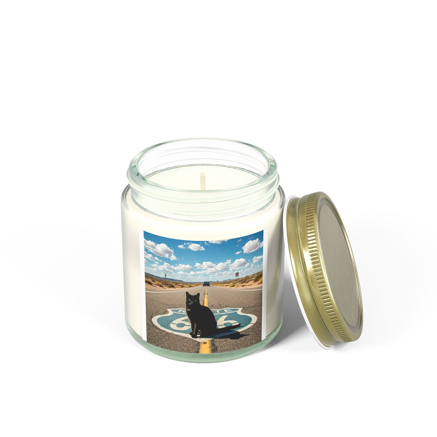Route 66 Cat Candle
