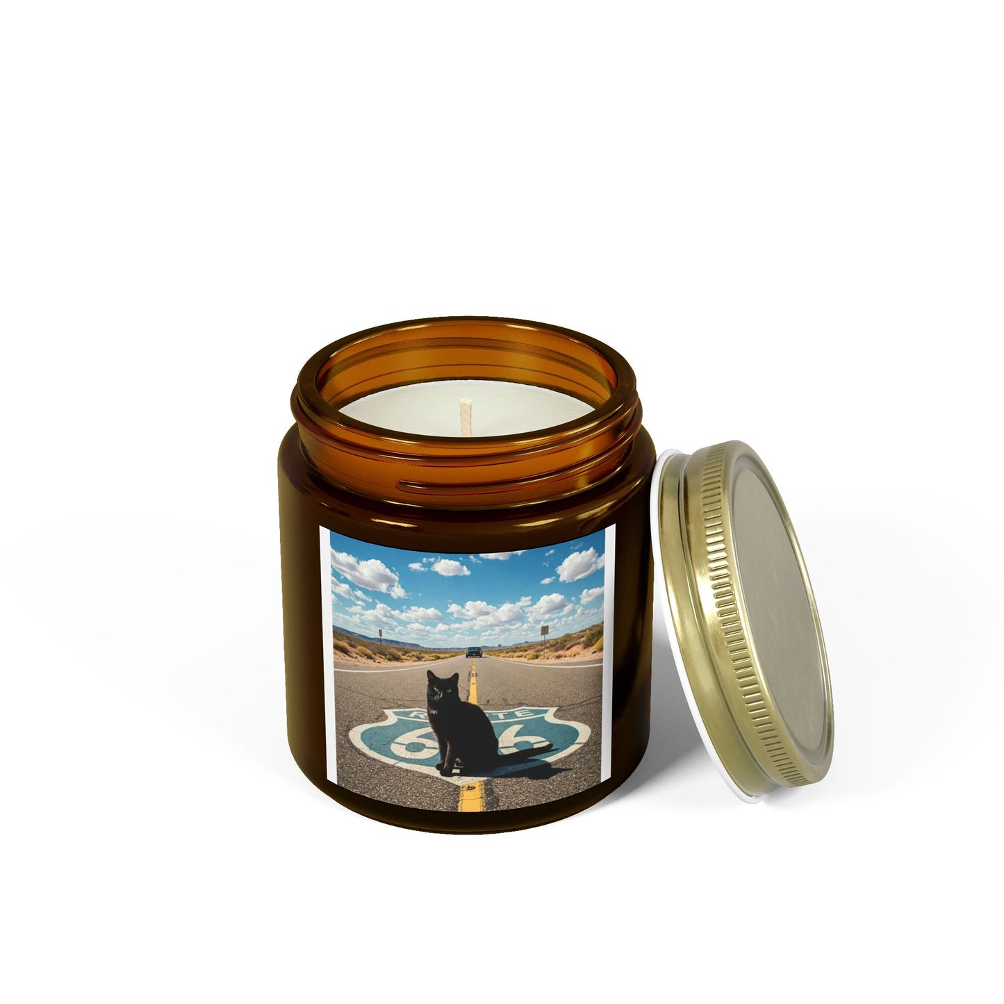 Route 66 Cat Candle