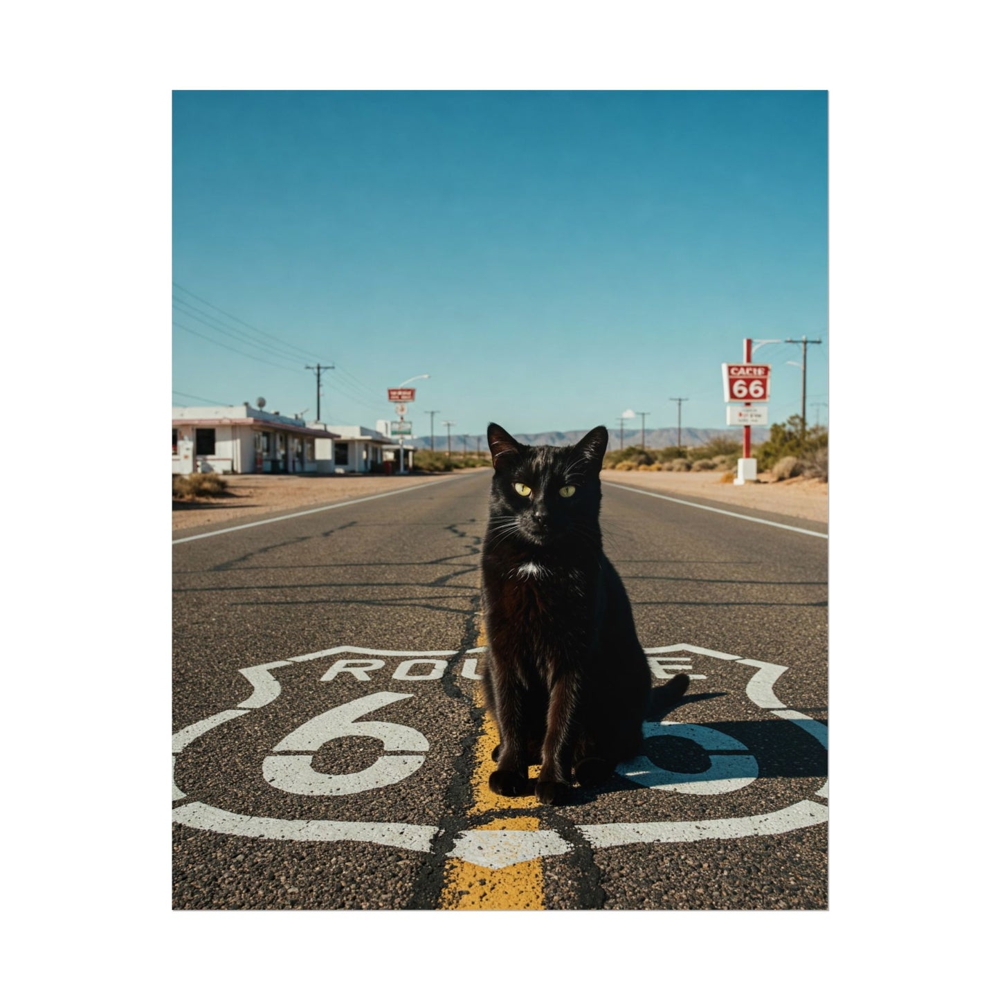 Poster: Cat on Highway 66
