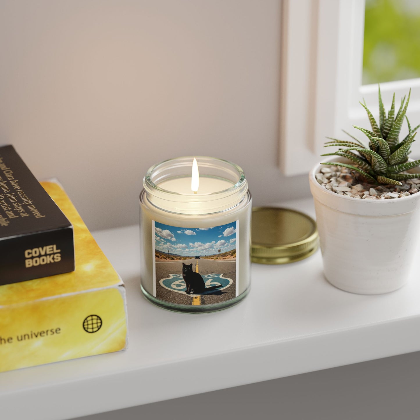 Route 66 Cat Candle
